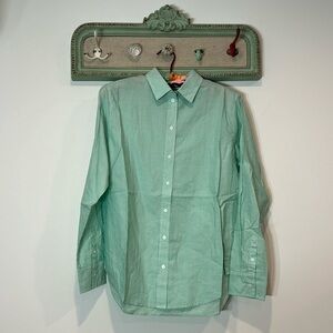 Everlane button down striped long sleeve shirt mint white size 2 women’s top